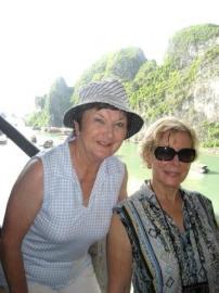Marie Hetherington & Trish Wiseman at Ha Long Bay, Vietnam